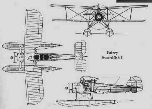 
гидросамолет 
Fairey Swordfish
